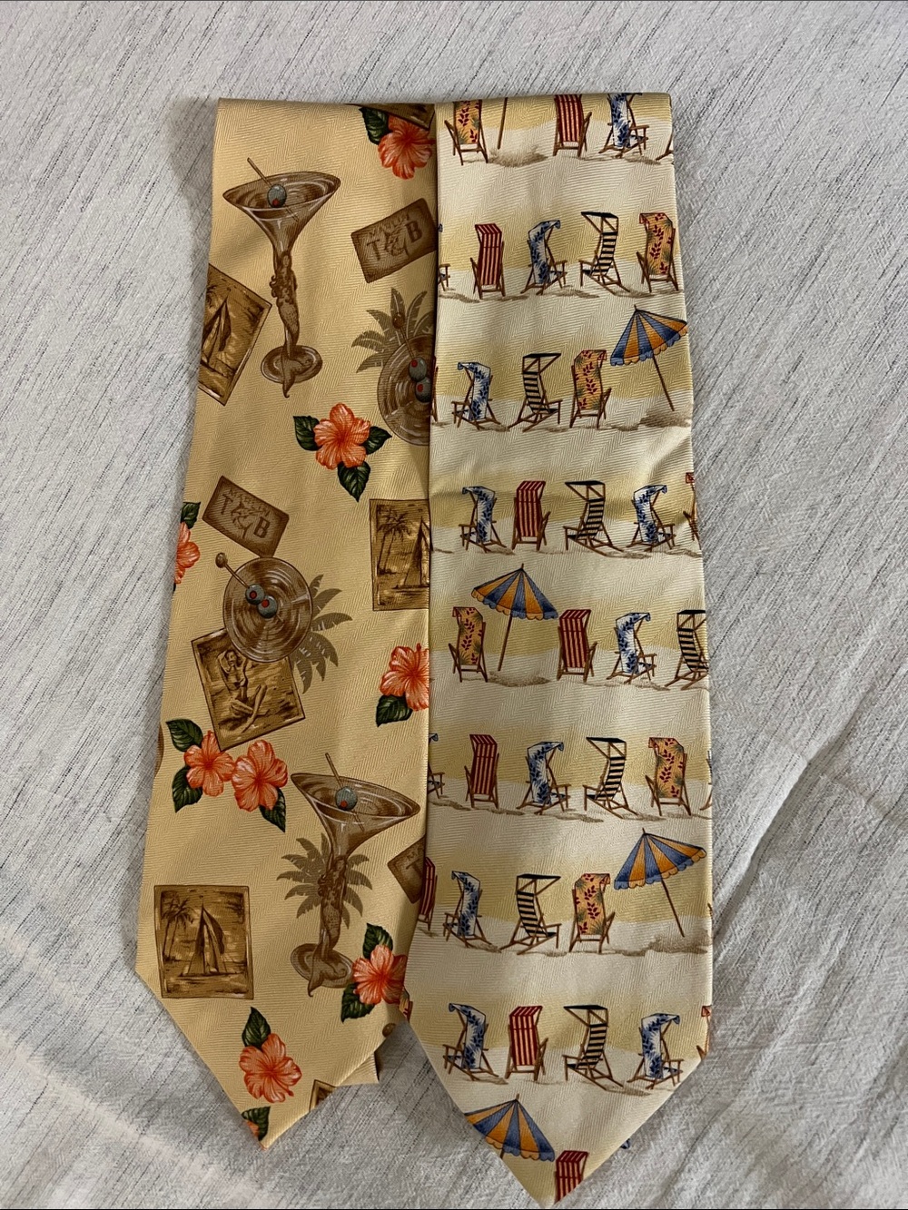 Tommy Bahama | Pair of All-Silk Men's Neckties | Classic & Collectible | Yellow